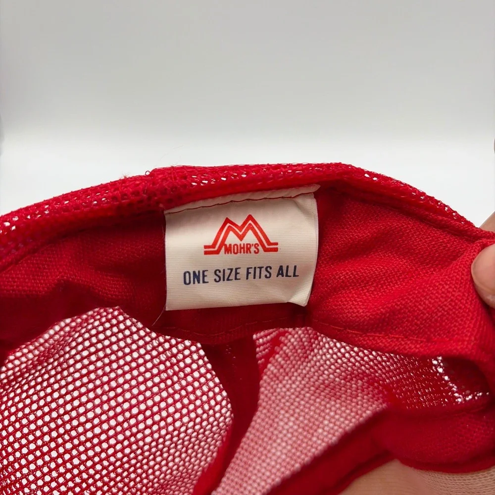 Vintage Mesa AZ Snapback Trucker Hat Mens OSFA Red Western RV Covered Wagon Mesh